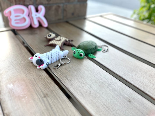 Adorable 3D Printed Flexi Animal Keychains: Articulated Companions for Kids & Adults