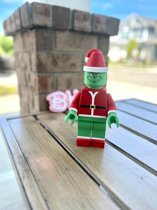 3D Printed Holiday Grinch Figurine - Brick Compatible Christmas Decoration