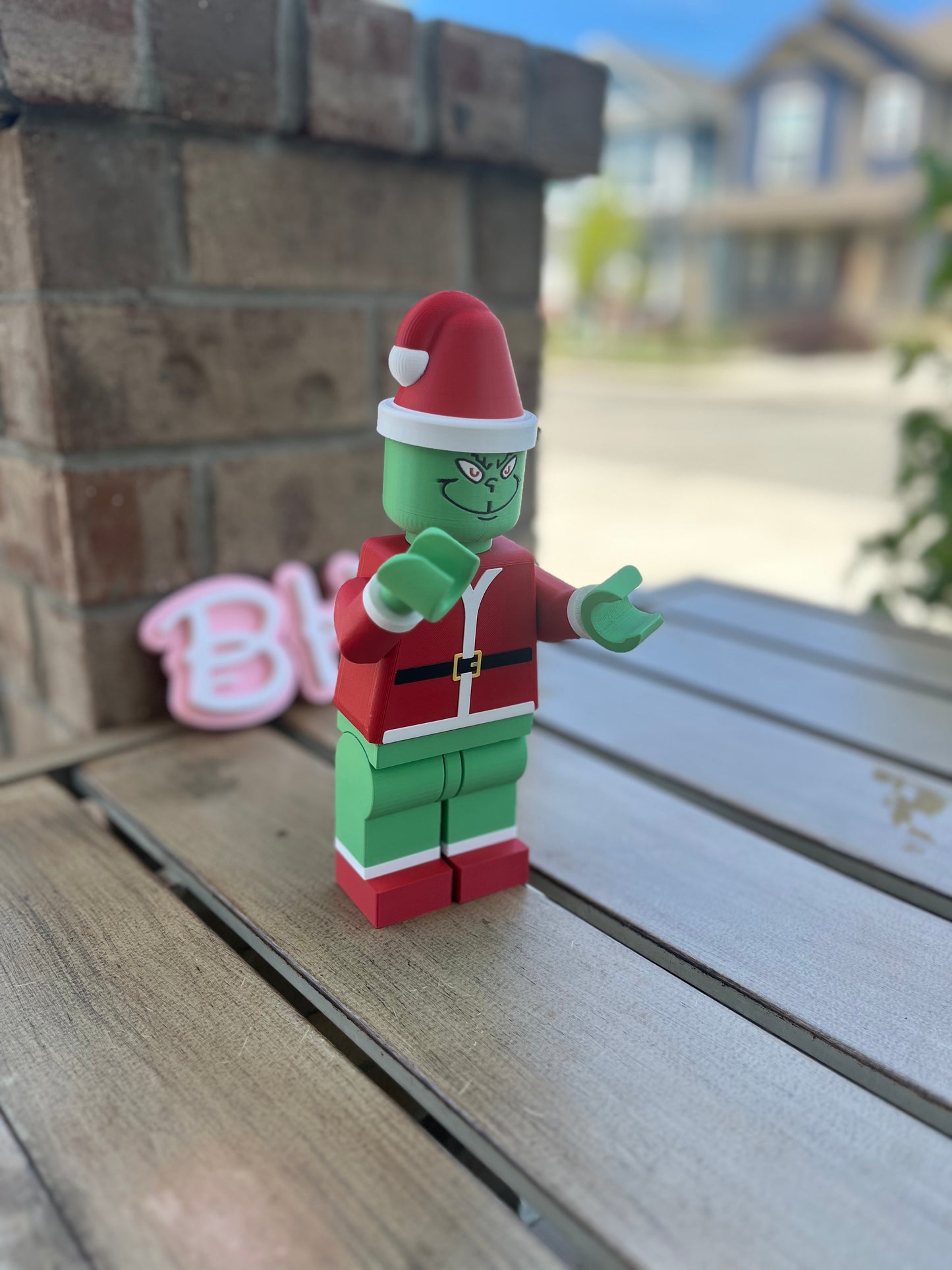 3D Printed Holiday Grinch Figurine - Brick Compatible Christmas Decoration