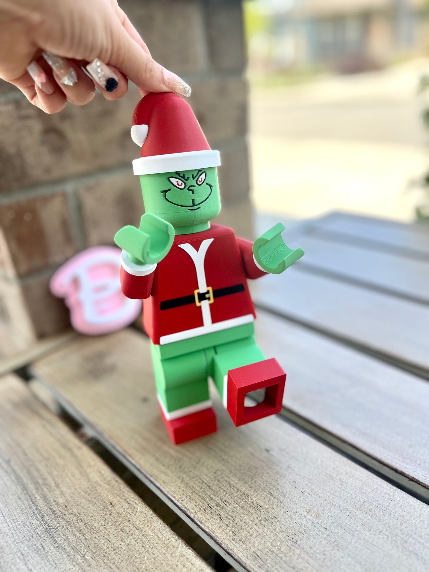 3D Printed Holiday Grinch Figurine - Brick Compatible Christmas Decoration