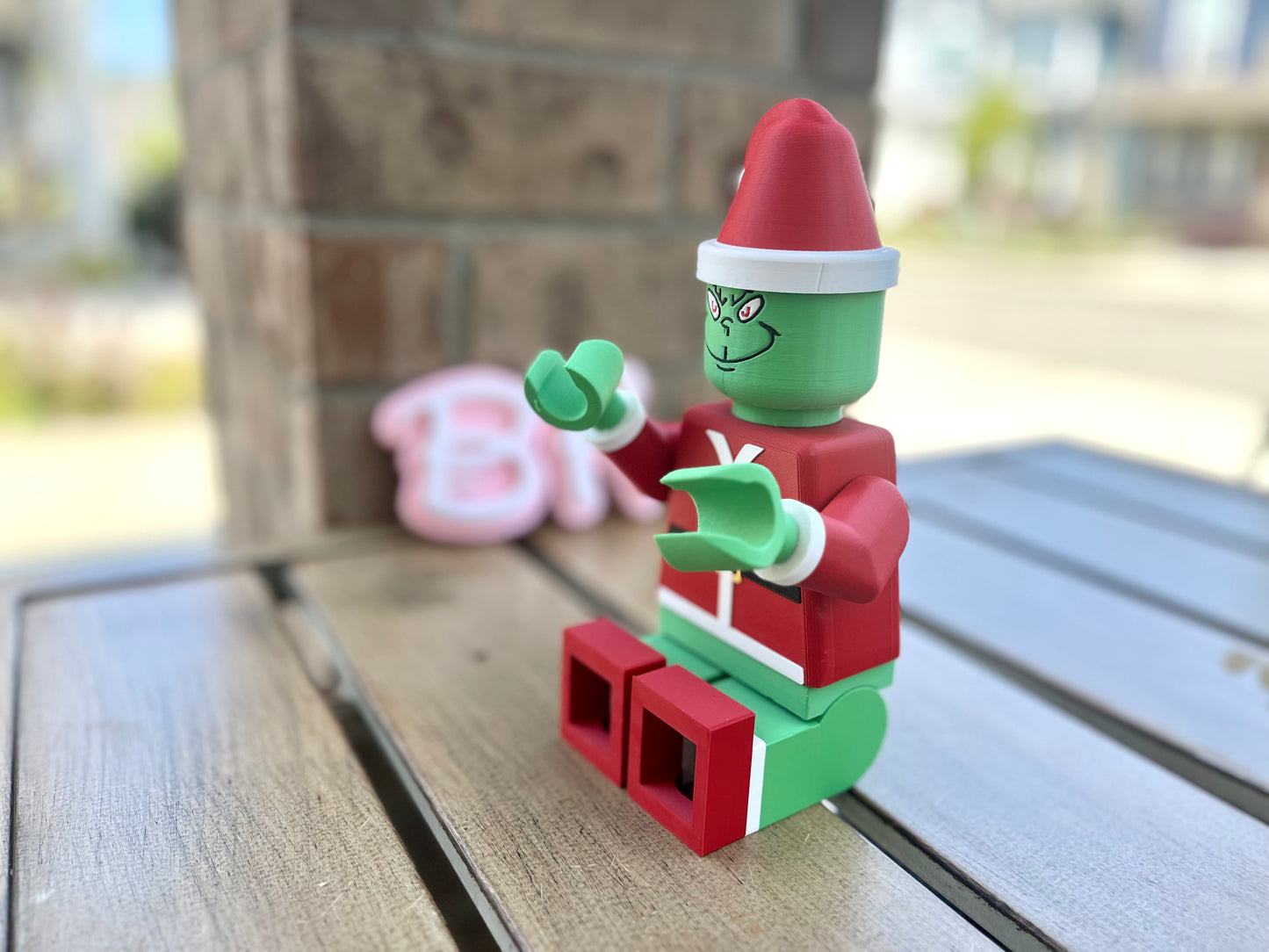 3D Printed Holiday Grinch Figurine - Brick Compatible Christmas Decoration