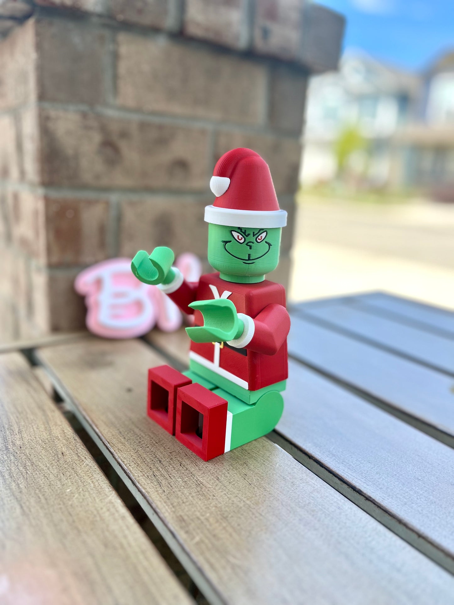 3D Printed Holiday Grinch Figurine - Brick Compatible Christmas Decoration