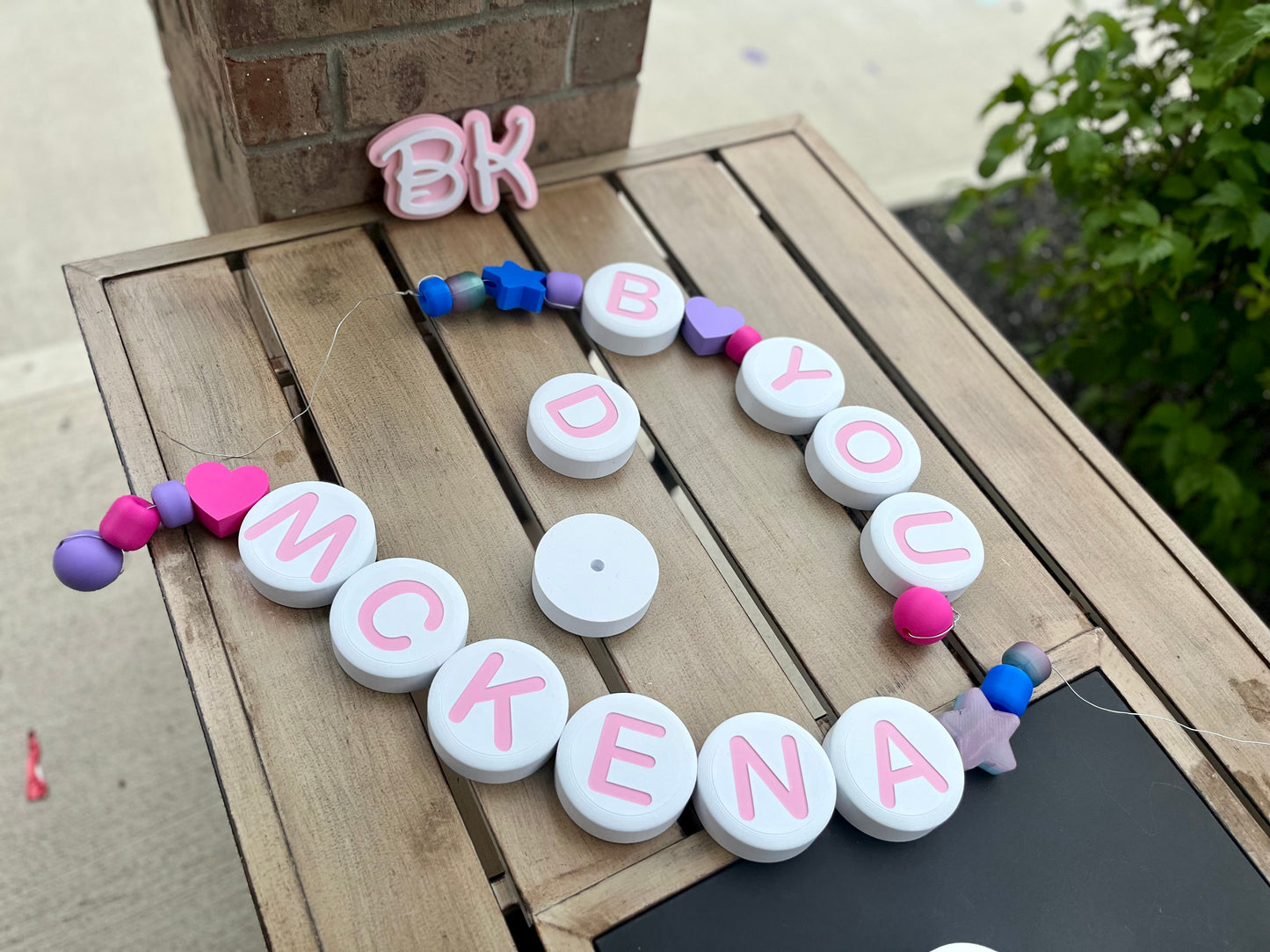 Personalized Jumbo 3D Printed Friendship Bracelet Beads - Custom Letters & Shapes for Creative Eco-Friendly Decor