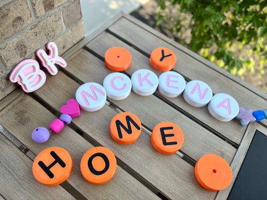 Personalized Jumbo 3D Printed Friendship Bracelet Beads - Custom Letters & Shapes for Creative Eco-Friendly Decor