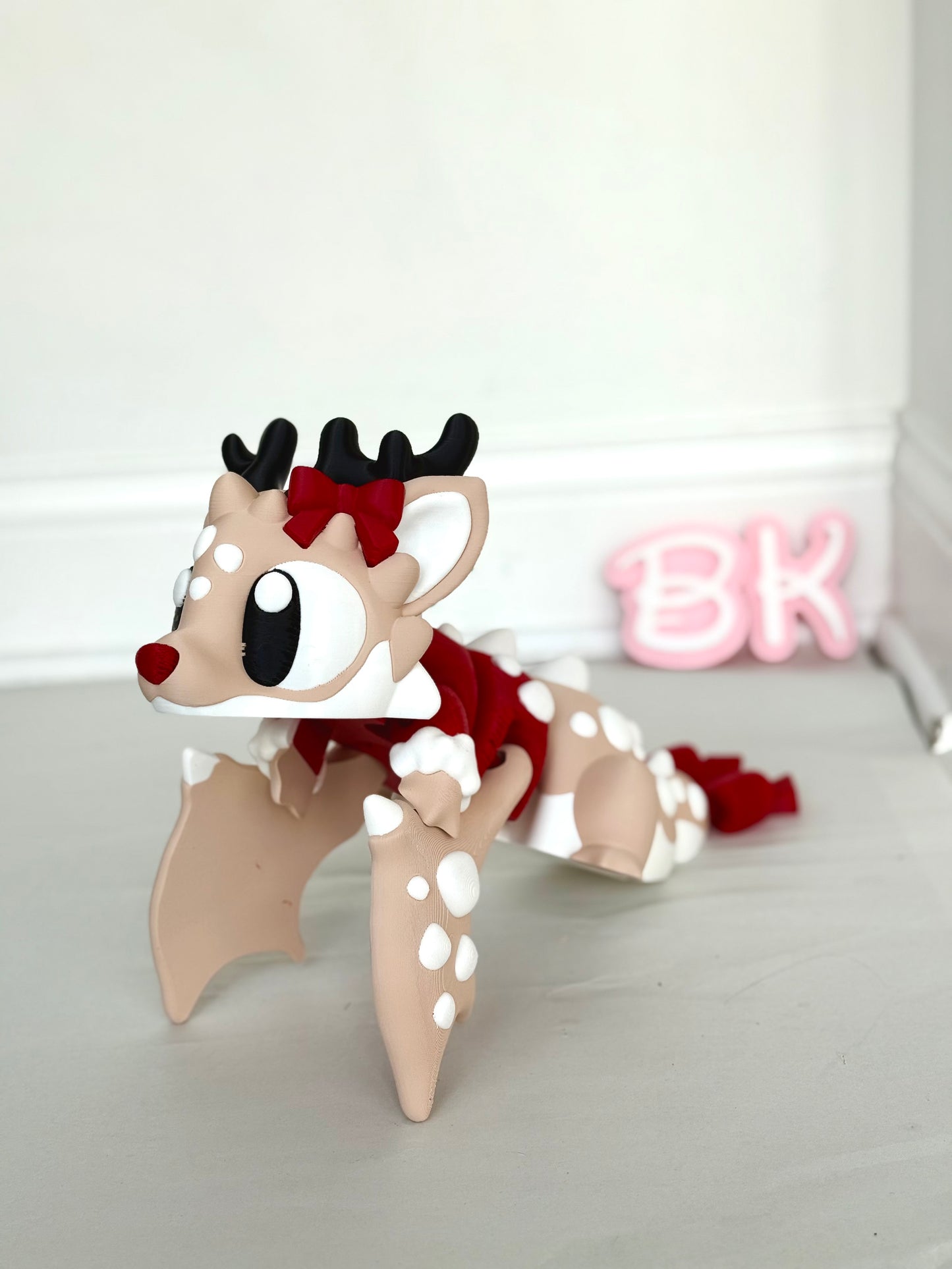 3D Printed Giant Reindeer Dragon — A BK3D Holiday Exclusive!