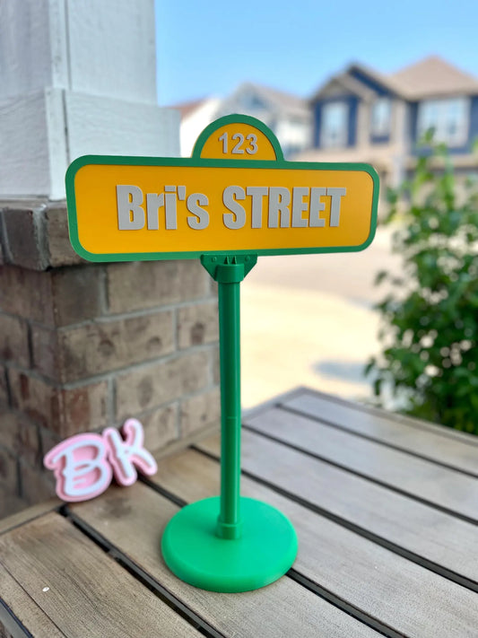 Custom 3D Printed Street Sign: Nursery, Classroom, Desk Decor