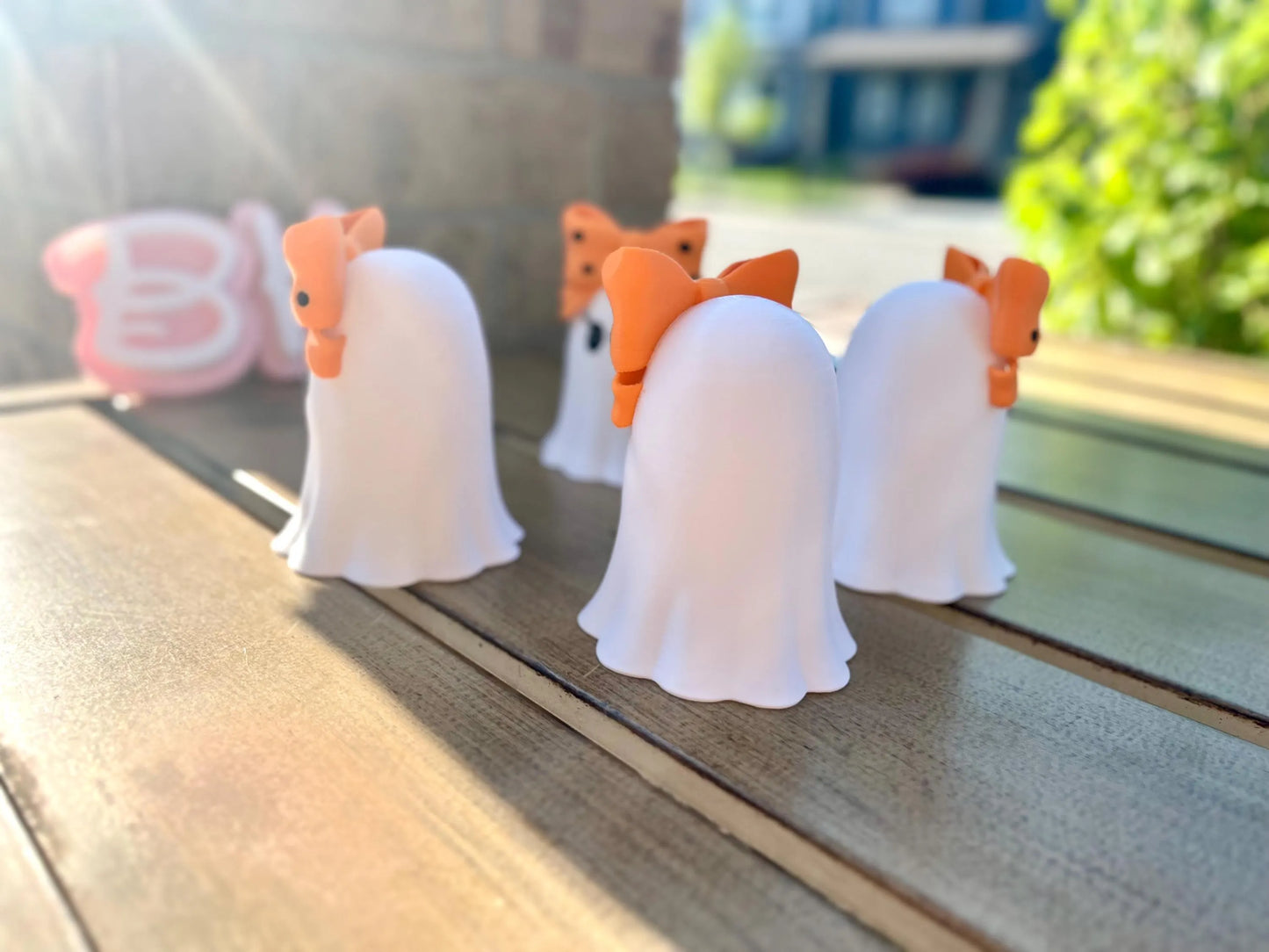 Customizable 3D Printed Halloween Girly Ghost Tea Light Holder with Bow