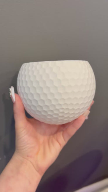 Golf Ball Planter: Desk Organizer & Decor for Golfers - Unique Miniature Flowerpot Gift