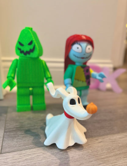 3D Printed Sally, Zero, & Oogie Boogie Brick-Style Figures – Spooky Holiday Duo | Jack is COMING SOON!