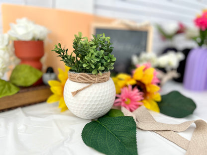 Golf Ball Planter: Desk Organizer & Decor for Golfers - Unique Miniature Flowerpot Gift