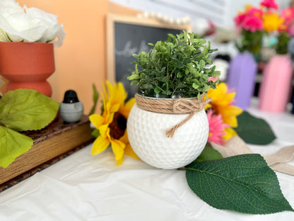 Golf Ball Planter: Desk Organizer & Decor for Golfers - Unique Miniature Flowerpot Gift