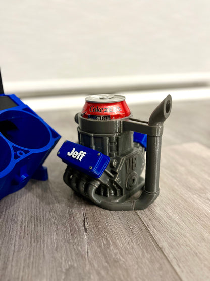 V8 Engine Cup Hoder: Custom Car Accessory for Automotive Enthusiasts & Man Caves