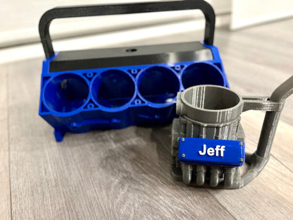 V8 Engine Cup Hoder: Custom Car Accessory for Automotive Enthusiasts & Man Caves