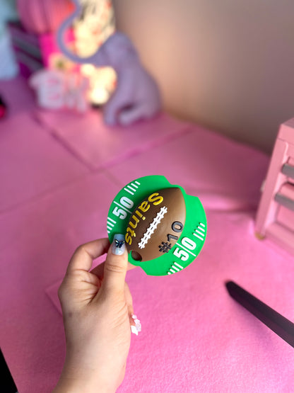 Personalized Football Tumbler Topper: Custom Stanley Cup Accessory for 30oz & 40oz Drinkware