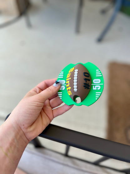 Personalized Football Tumbler Topper: Custom Stanley Cup Accessory for 30oz & 40oz Drinkware