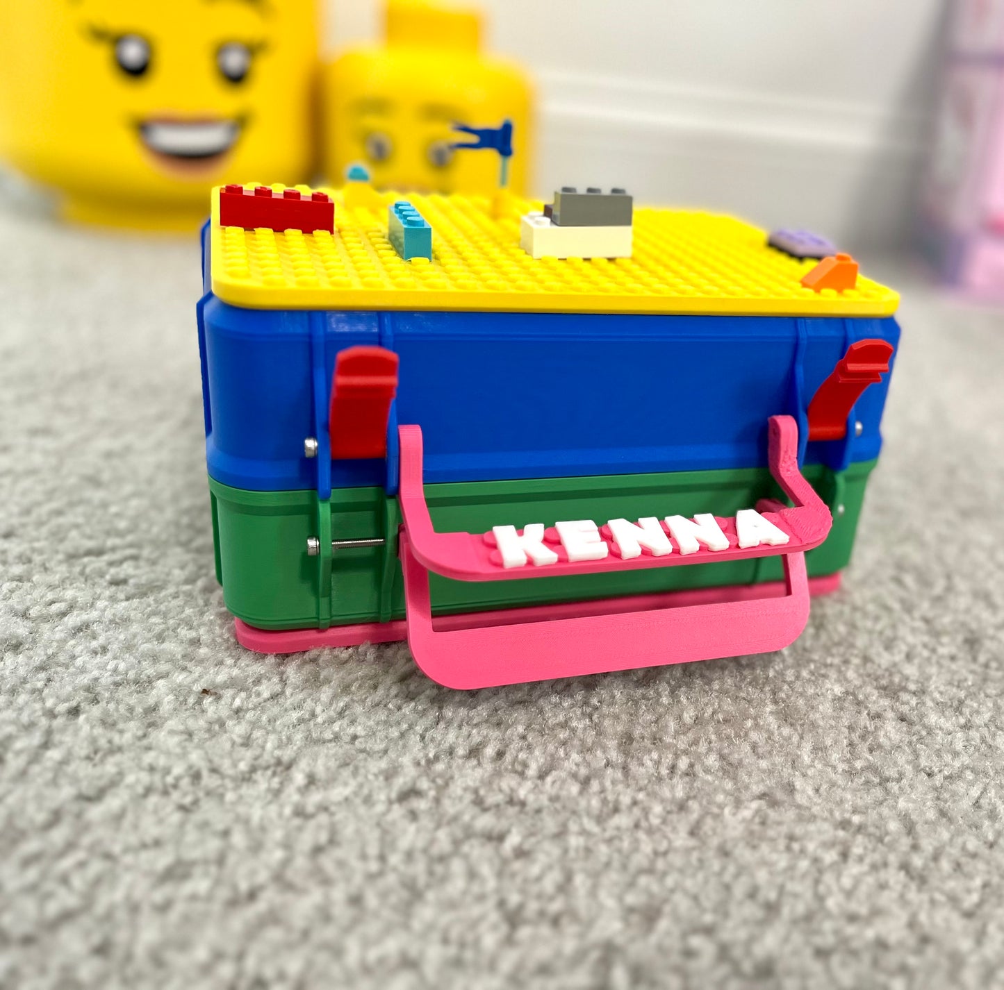 Personalized Brick Storage Container: Customizable Block Organizer & Lunch Box for Kids and Adults