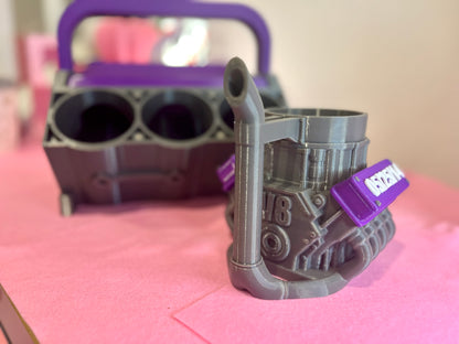 V8 Engine Cup Hoder: Custom Car Accessory for Automotive Enthusiasts & Man Caves