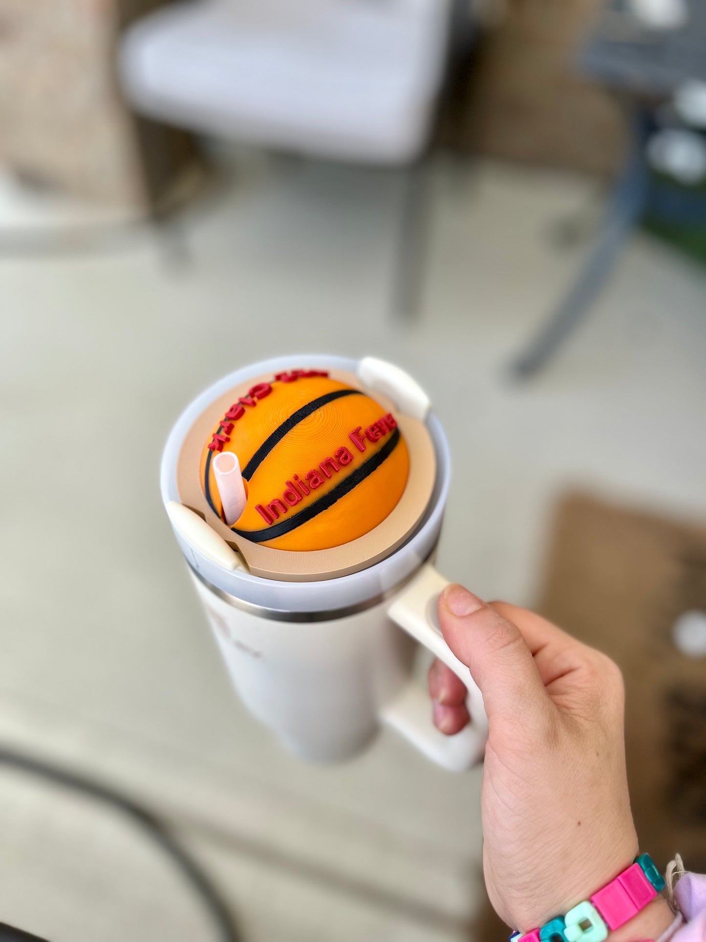 Personalized Basketball Tumbler Topper: Custom Stanley Cup Accessory for 30oz & 40oz Drinkware