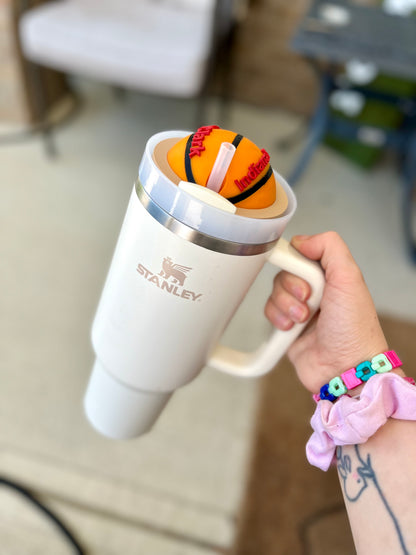 Personalized Basketball Tumbler Topper: Custom Stanley Cup Accessory for 30oz & 40oz Drinkware