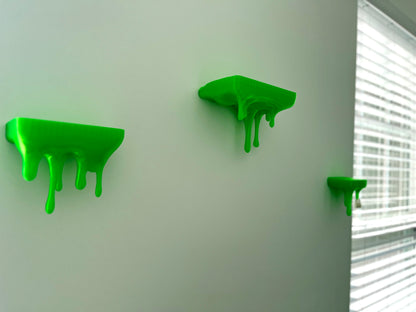 3D Printed Slime Drip Shelves: Eerie Kids or Game Room Decor, Set of 3