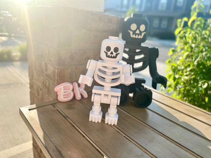 Articulated 3D Printed Skeleton Figurine - Mega Accessories! (SOLD SEPARATE)- Posable Brick-Style Display Piece for Collectors