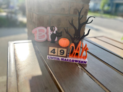 Personalized 3D Printed Halloween Countdown Calendar: Spooky Decor for Festive October Fun