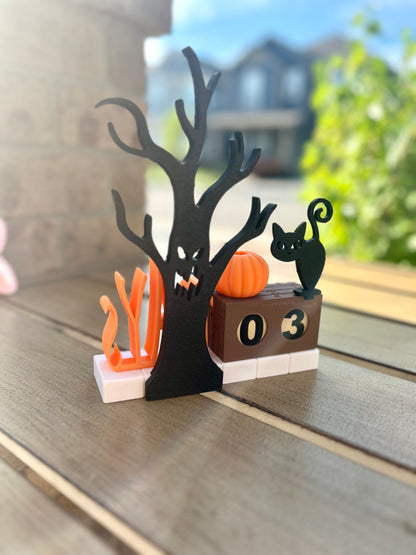 Personalized 3D Printed Halloween Countdown Calendar: Spooky Decor for Festive October Fun