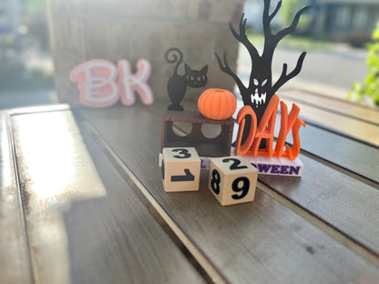 Personalized 3D Printed Halloween Countdown Calendar: Spooky Decor for Festive October Fun