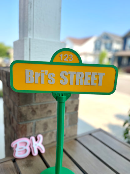 Custom 3D Printed Street Sign: Nursery, Classroom, Desk Decor