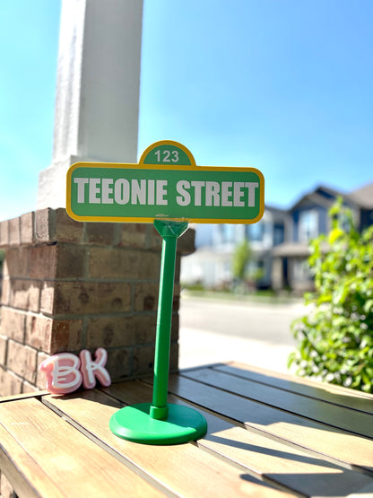 Custom 3D Printed Street Sign: Nursery, Classroom, Desk Decor