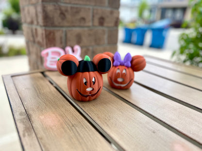 3D Printed Mouse-Inspired Pumpkin with the Classic Bow: Whimsical Fall Decor for Halloween & Autumn Celebrations