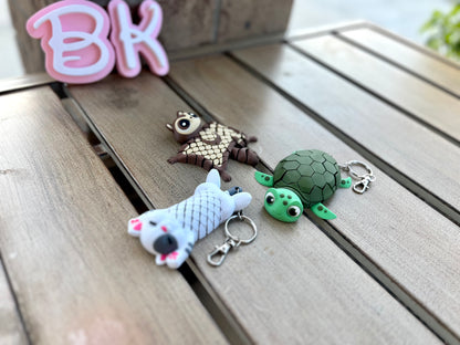 Adorable 3D Printed Flexi Animal Keychains: Articulated Companions for Kids & Adults