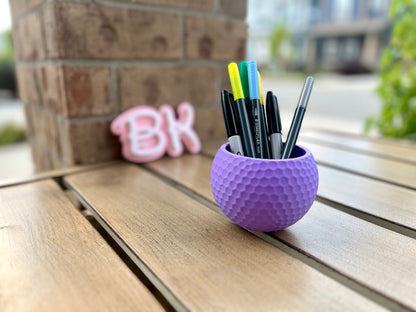 Golf Ball Planter: Desk Organizer & Decor for Golfers - Unique Miniature Flowerpot Gift