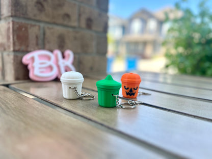 Spooky 3D Printed Halloween Boo Bucket Keychain Clickers - Trick-or-Treat Accessory Set