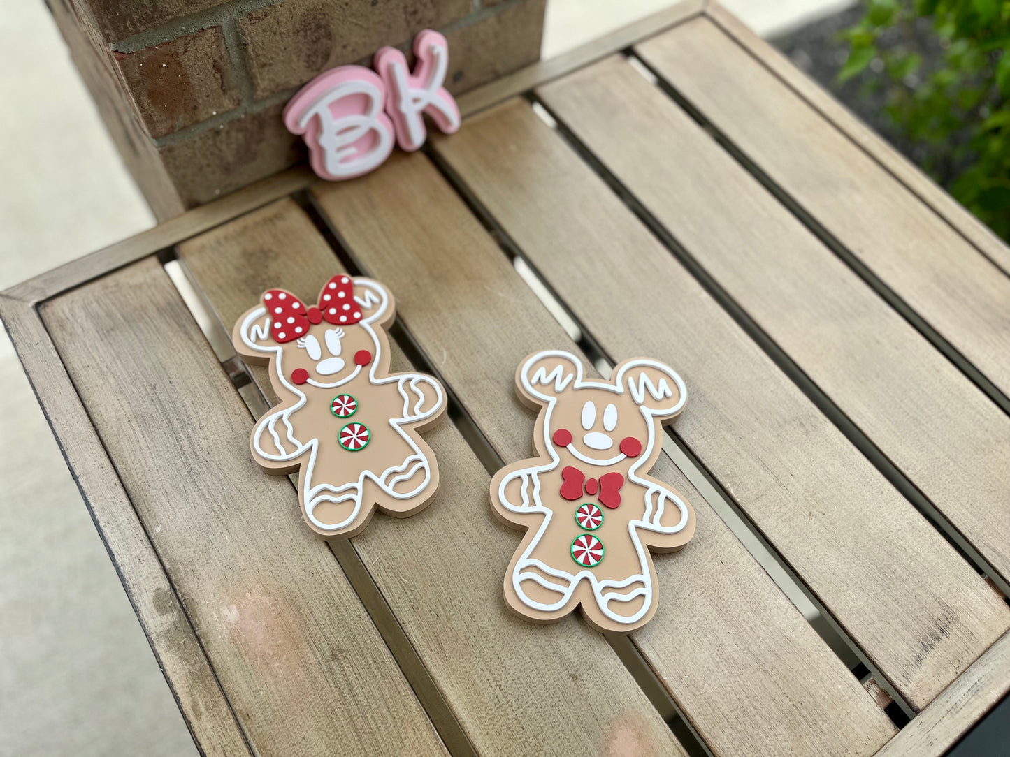 Minnie and Mickey-Inspired Gingerbread Couple 3D Printed Figurines - Holiday Decor