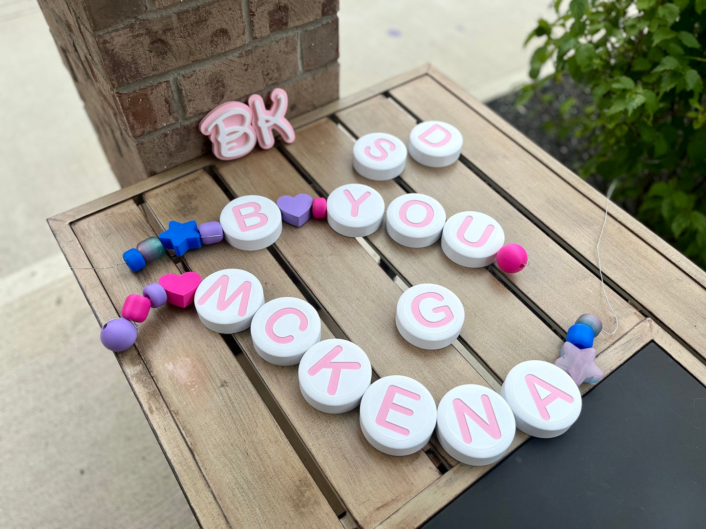 Personalized Jumbo 3D Printed Friendship Bracelet Beads - Custom Letters & Shapes for Creative Eco-Friendly Decor