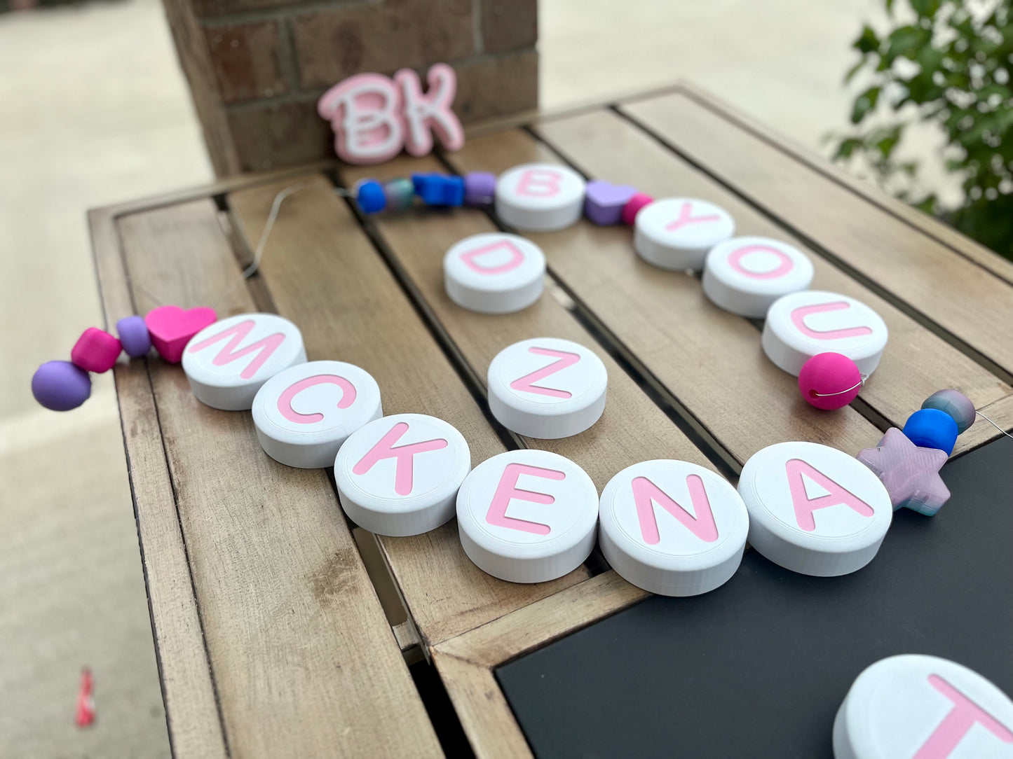Personalized Jumbo 3D Printed Friendship Bracelet Beads - Custom Letters & Shapes for Creative Eco-Friendly Decor