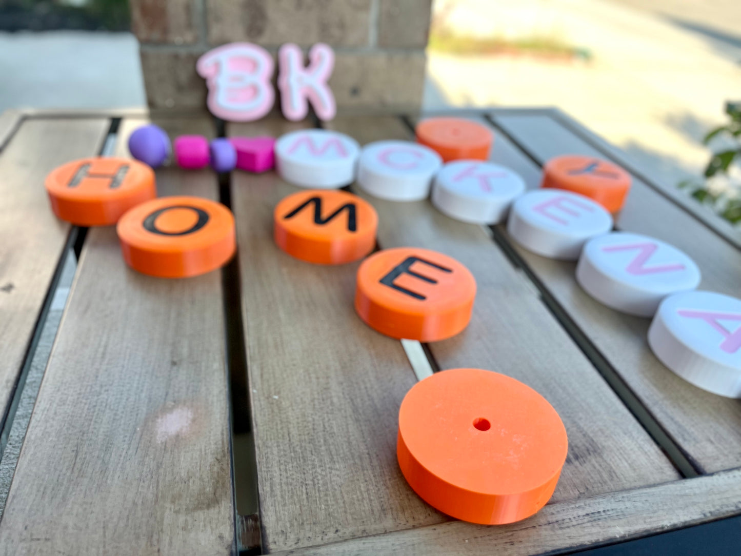 Personalized Jumbo 3D Printed Friendship Bracelet Beads - Custom Letters & Shapes for Creative Eco-Friendly Decor