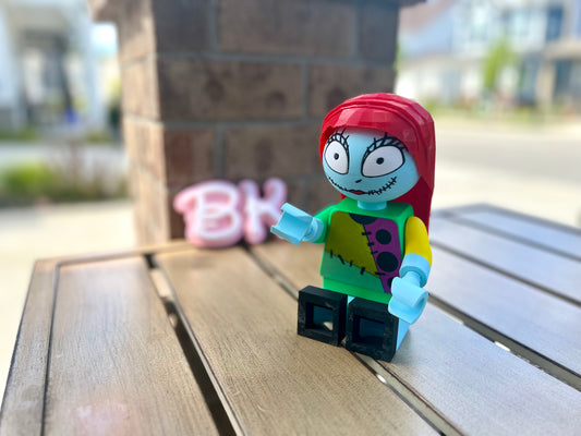 Sally 3D Printed Brick-Style Figure - Nightmare Before Christmas Inspired Display Piece