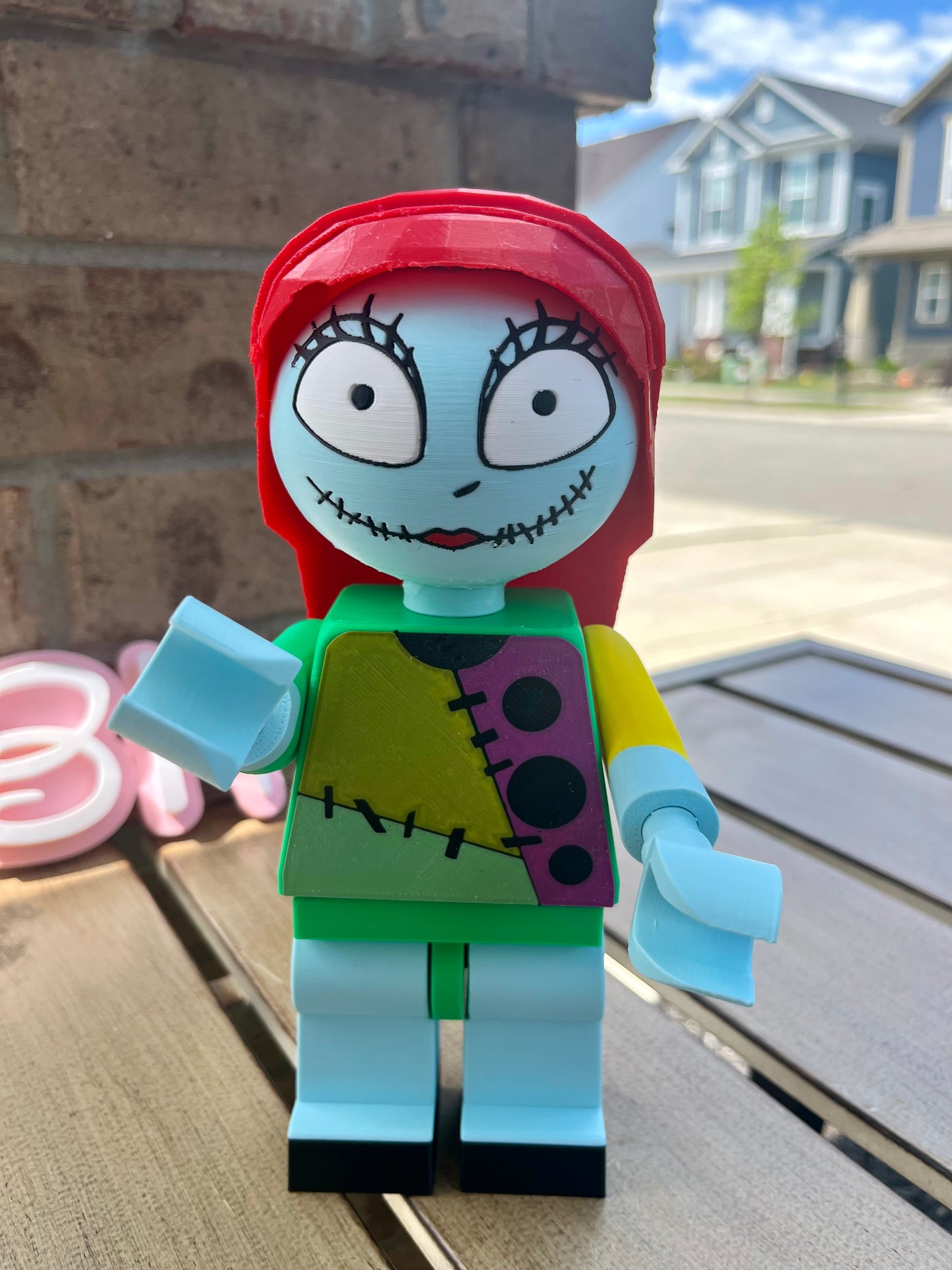 Sally 3D Printed Brick-Style Figure - Nightmare Before Christmas Inspired Display Piece