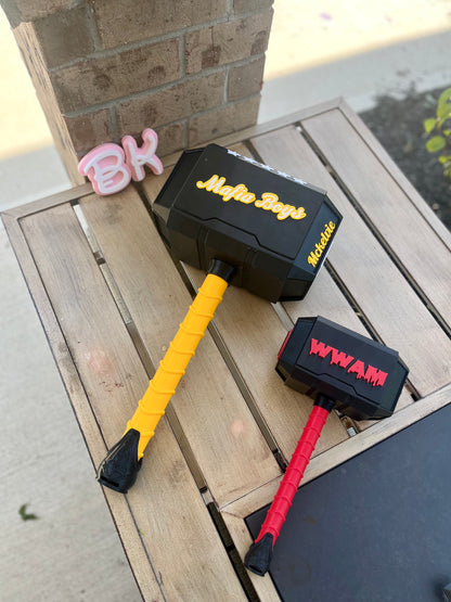 Personalized 3D Printed Thor-Inspired Display Hammer: Customizable Team Colors, School Spirit, Veterans