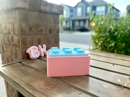 3D Printed Custom Flower Block Storage Organizer: Big Brick-Style Nursery Decor