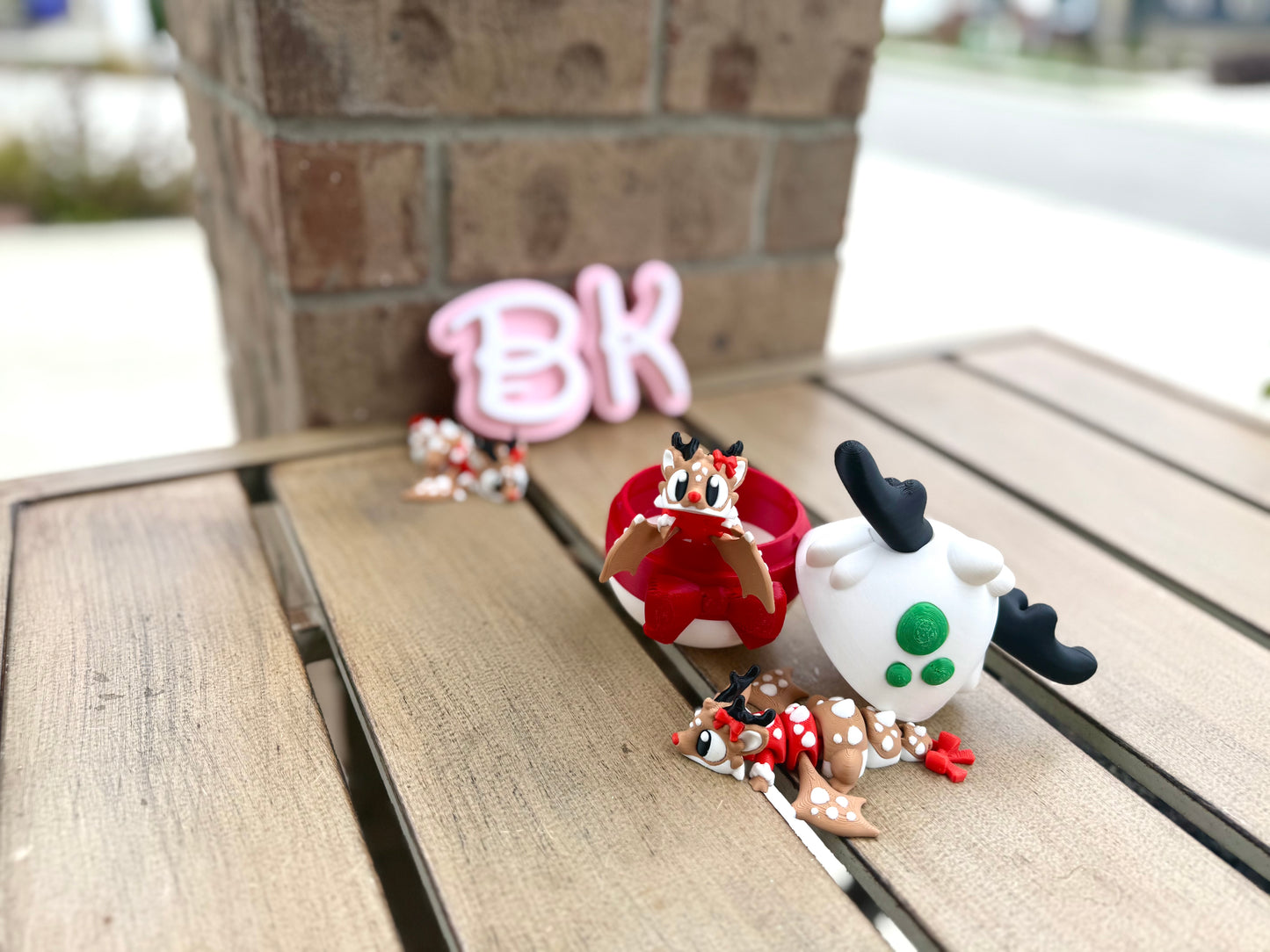 3D Printed Reindeer Dragon with Egg | Holiday Edition Flying Dragon Buddy