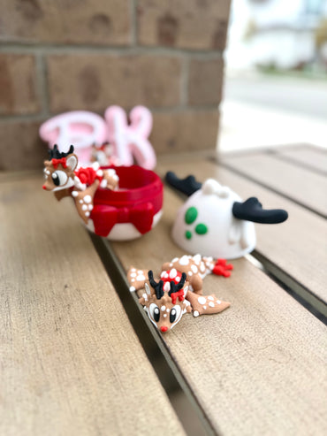 3D Printed Reindeer Dragon with Egg | Holiday Edition Flying Dragon Buddy