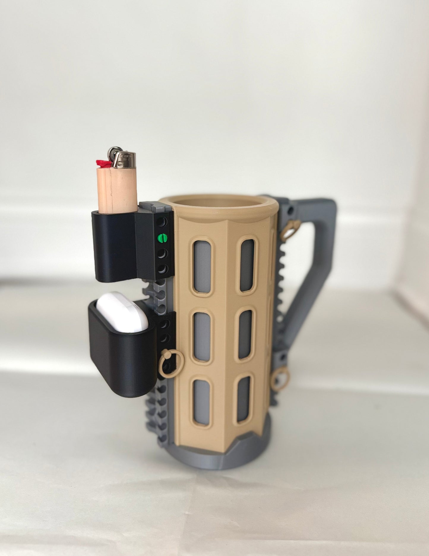 War-Style Cup Holder with Modular Storage | Custom Grenade-Style Drink Holder