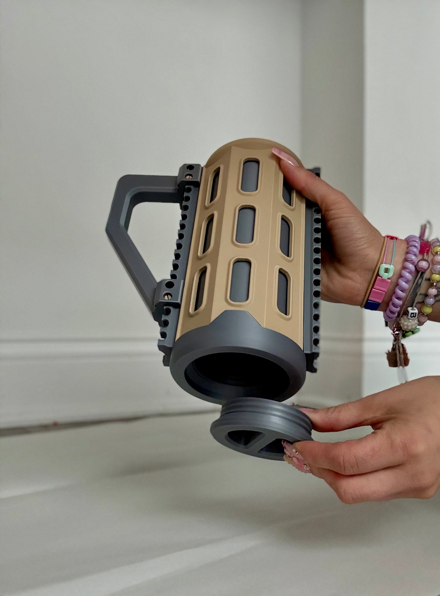 War-Style Cup Holder with Modular Storage | Custom Grenade-Style Drink Holder