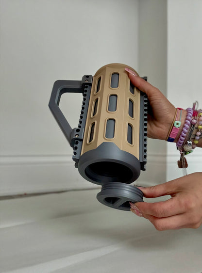 War-Style Cup Holder with Modular Storage | Custom Grenade-Style Drink Holder