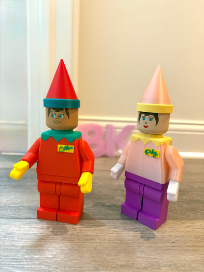 Custom Brick-Style 'Elf on Shelf'-inspired Buddy – 3D Printed & Fully Personalized