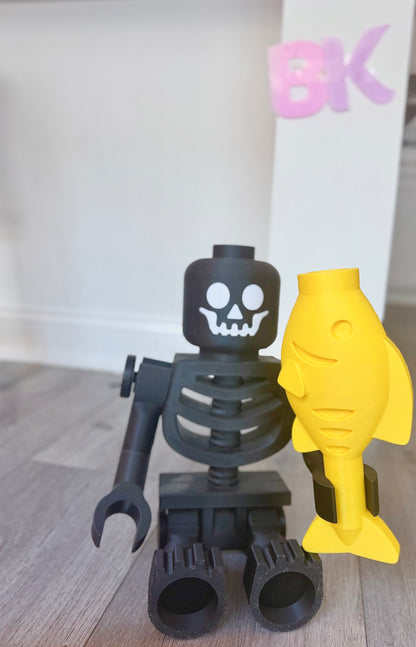 3D Printed Skeleton ACCESSORIES for Brick Figurines: Customize Mega Minifigures