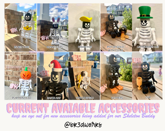 3D Printed Skeleton ACCESSORIES for Brick Figurines: Customize Mega Minifigures